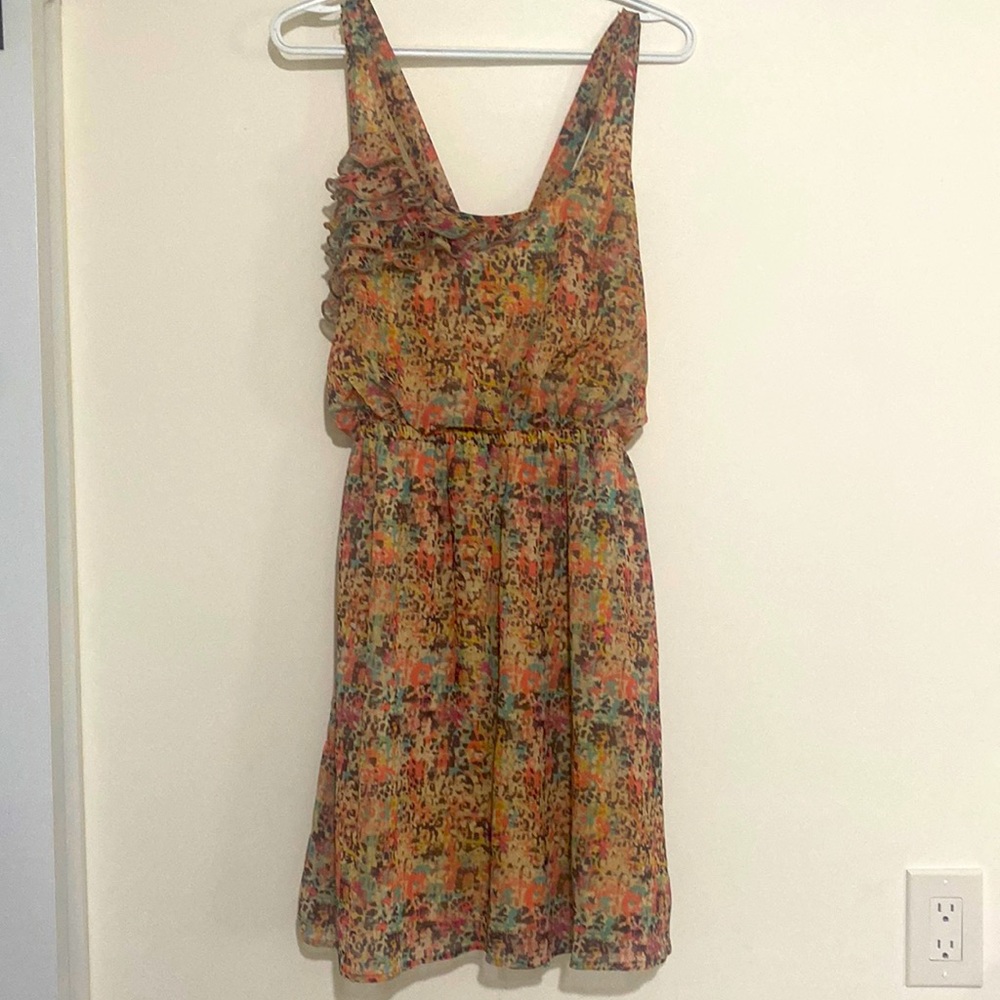 Multi colour flow above knee dress